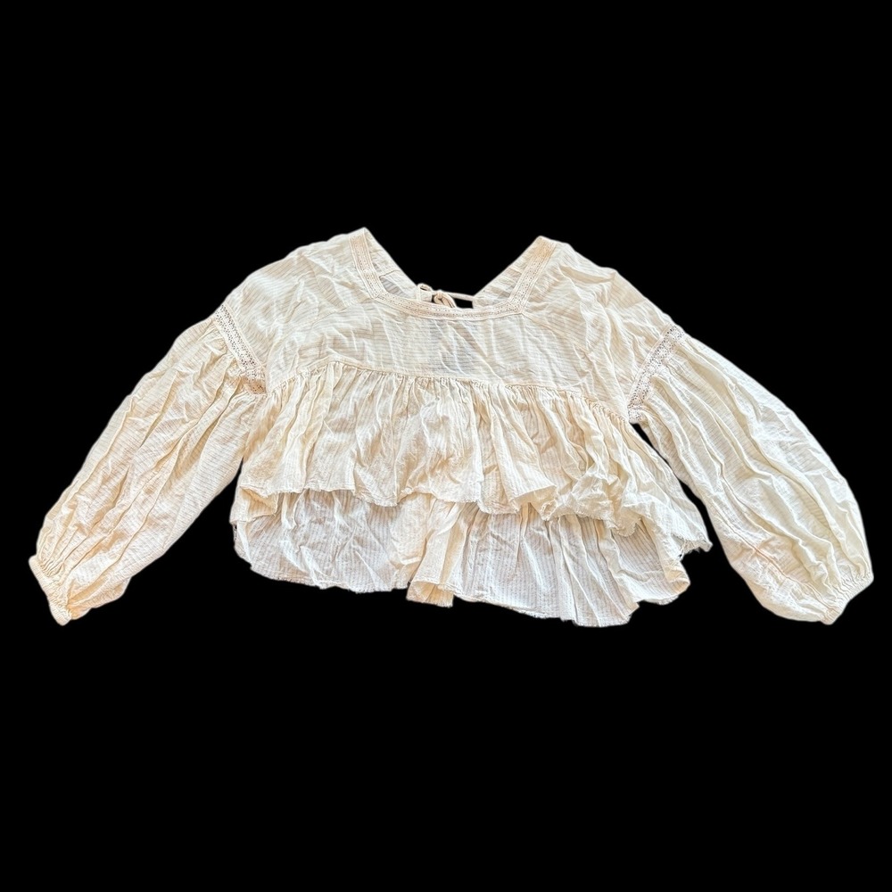 Urban Outfitters Cream Ruffled Blouse